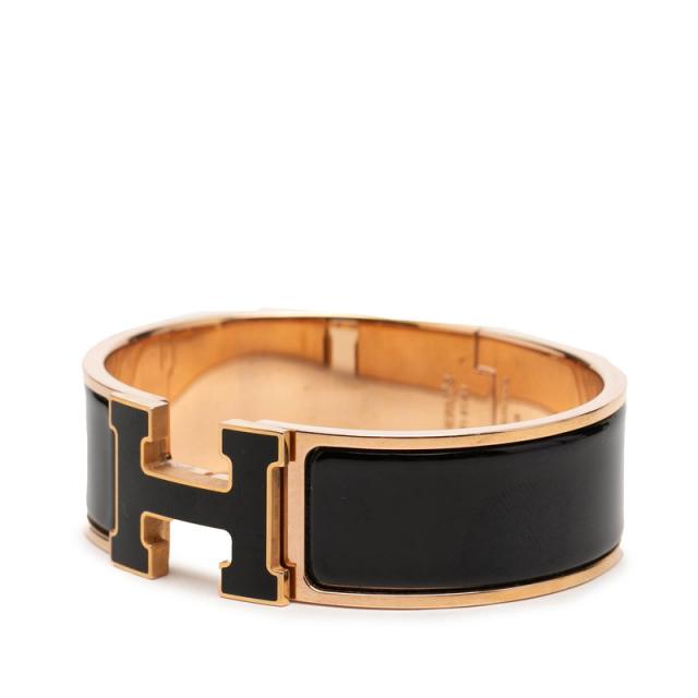 エルメス クリッククラックH PM ブレスレット ゴールド ブラック メッキ エナメル レディース HERMES 【中古】_1