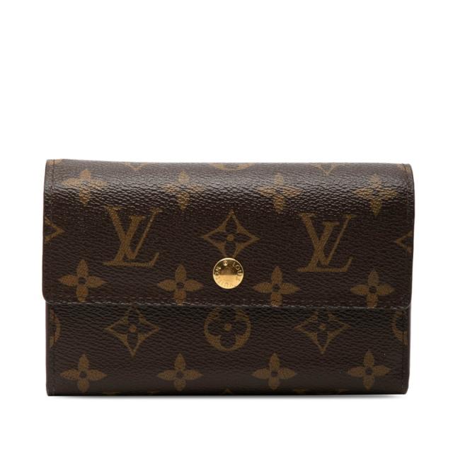 ルイ ヴィトン モノグラム ポルトフォイユ アレクサンドラ 三つ折り財布 M60047 ブラウン PVC レザー レディース LOUIS VUITTON 【中古】
