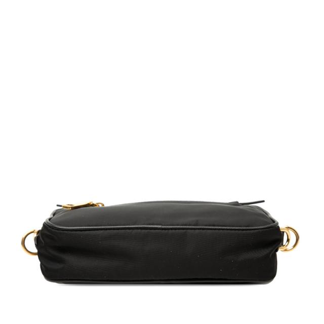 プラダ 三角ロゴプレート 斜め掛け ショルダーバッグ BT0773 ブラック ナイロン レザー レディース PRADA 【中古】_2