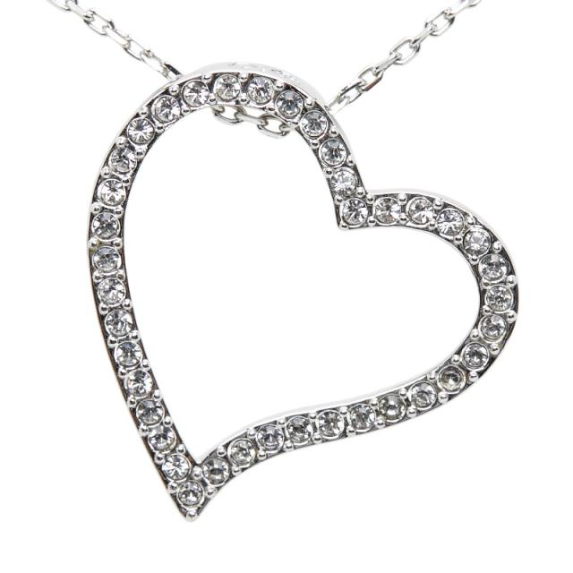 スワロフスキー ラブ ハート ペンダント ネックレス シルバー メタル クリアクリスタル レディース SWAROVSKI 【中古】