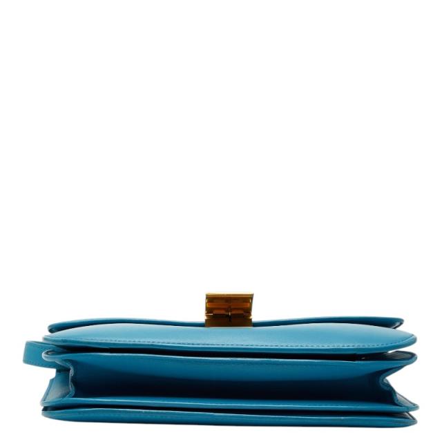セリーヌ クラシックボックス ミディアム ショルダーバッグ ライトブルー レザー レディース CELINE 【中古】_2