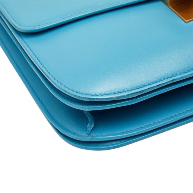 セリーヌ クラシックボックス ミディアム ショルダーバッグ ライトブルー レザー レディース CELINE 【中古】_4