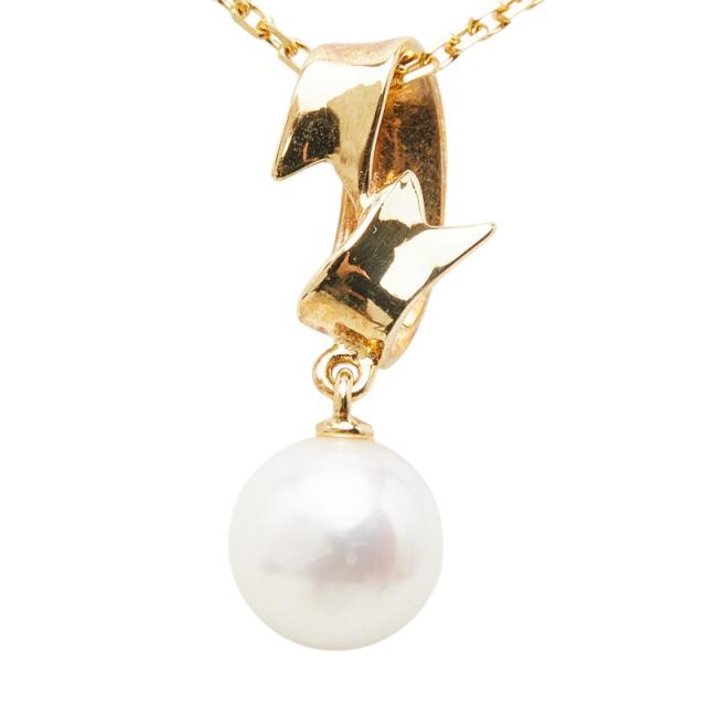 ミキモト 真珠 K18YG イエローゴールド アコヤパール7.1mm ペンダント ネックレス レディース MIKIMOTO 中古_2