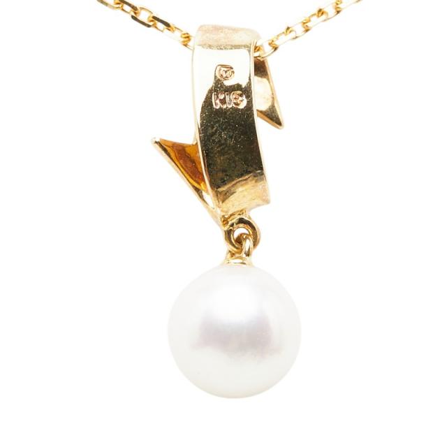 ミキモト 真珠 K18YG イエローゴールド アコヤパール7.1mm ペンダント ネックレス レディース MIKIMOTO 中古_3