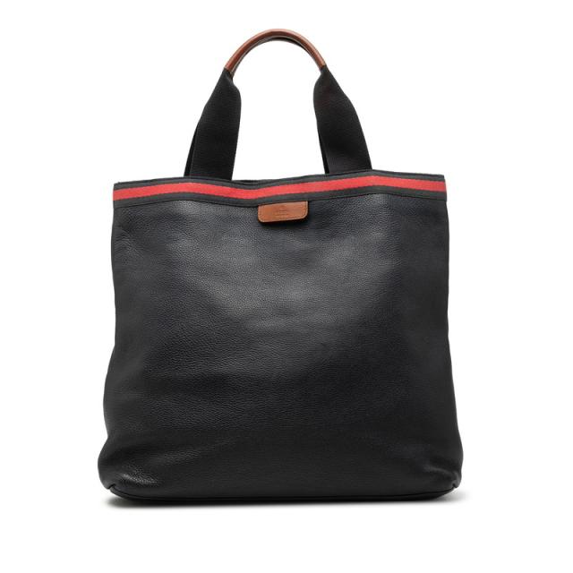 グッチ トートバッグ ハンドバッグ 281899 ネイビー ブラウン レザー キャンバス レディース GUCCI 【中古】