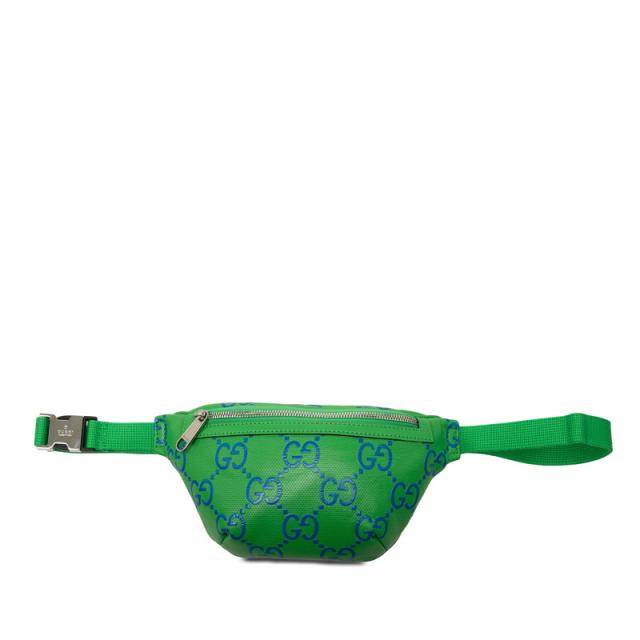 グッチ GGエンボス ウエストバッグ ボディバッグ 658582 グリーン ブルー レザー メンズ レディース GUCCI 【中古】