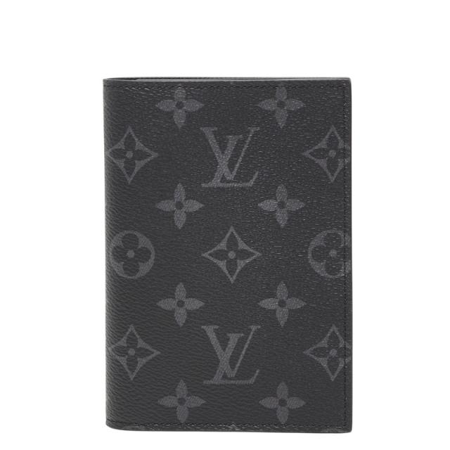 ルイ ヴィトン モノグラム エクリプス クーヴェルテュール パスポールNM パスポートケース M64501 ブラック LOUIS VUITTON 【中古】