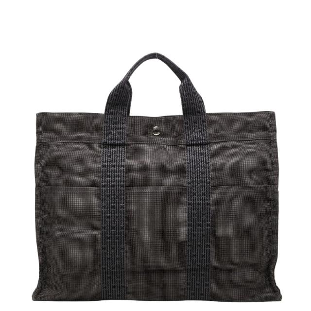 エルメス エールライン トートMM ハンドバッグ トートバッグ グレー キャンバス レディース HERMES 【中古】