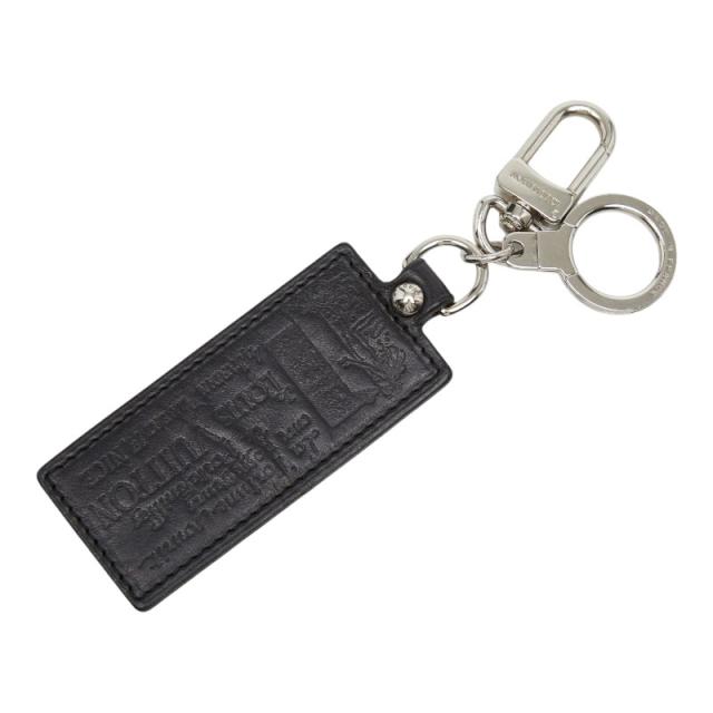 ルイ ヴィトン ポルトクレ フォルテュンヌ キーホルダー キーリング チャーム M85379 ブラック レザー LOUIS VUITTON 【中古】