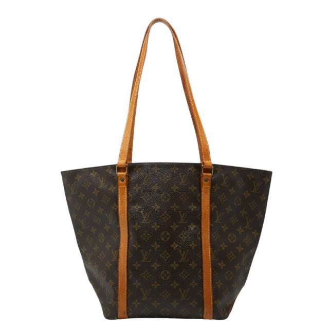 ルイ ヴィトン モノグラム サック ショッピング トートバッグ ショルダーバッグ M51108 ブラウン PVC レザー LOUIS VUITTON 【中古】