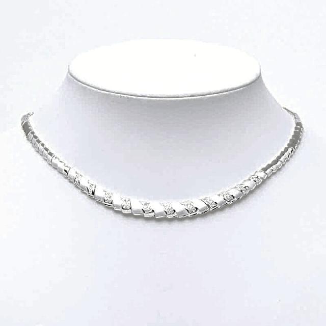 K18WG ホワイトゴールド ダイヤ0.54ct ネックレス レディース 中古