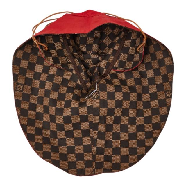 ルイ ヴィトン ダミエ つば広 ハット 日除け サイズS レッド ブラウン コットン レディース LOUIS VUITTON 【中古】_2
