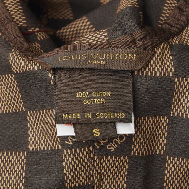 ルイ ヴィトン ダミエ つば広 ハット 日除け サイズS レッド ブラウン コットン レディース LOUIS VUITTON 【中古】_4