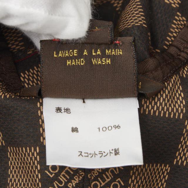 ルイ ヴィトン ダミエ つば広 ハット 日除け サイズS レッド ブラウン コットン レディース LOUIS VUITTON 【中古】_5