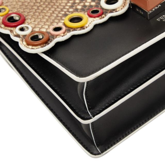 フェンディ キャナイ ミニ ハンドバッグ チェーン ショルダーバッグ 2WAY 8M0381 ブラック ブラウン レザー レディース FENDI 【中古】_4