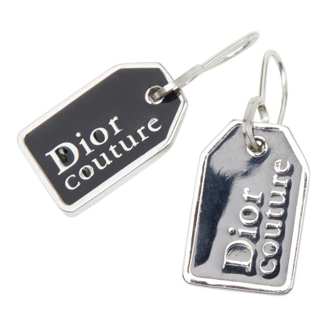 クリスチャンディオール ロゴタイプ 本塁 ピアス しろがね色 黒いこと 金属元素 レディース Dior 【中古】