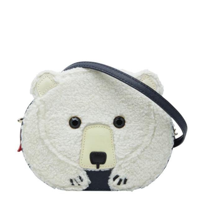 ケイトスペード コールド コンフォート ホッキョクグマ クロスボディ 斜め掛け ショルダーバッグ ネイビー ボア Kate Spade 【中古】