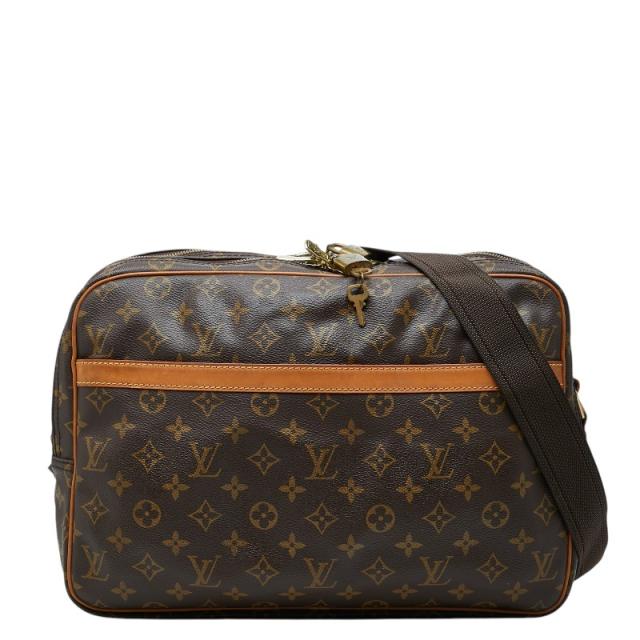 ルイ ヴィトン モノグラム リポーターGM 斜め掛け ショルダーバッグ M45252 ブラウン PVC レザー レディース LOUIS VUITTON 【中古】
