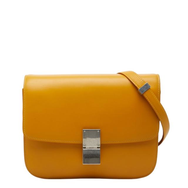 セリーヌ 古典派音楽ボックス席 並み並み ショルダーバッグ 黄色 なめし革 レディース CELINE 【中古】