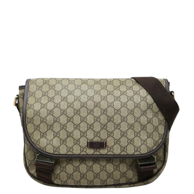 グッチ GGスプリーム 斜め掛け ショルダーバッグ 201732 ベージュ PVC レザー レディース GUCCI 【中古】