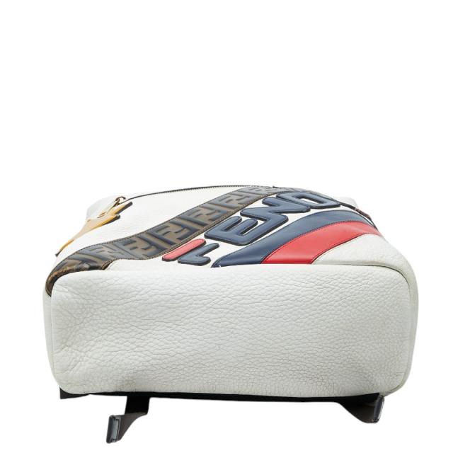 フェンディ × FILA フェンディマニア ズッカ リュック バックパック ホワイト マルチカラー レザー レディース FENDI 【中古】_2
