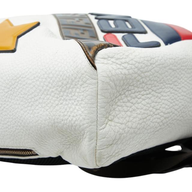 フェンディ × FILA フェンディマニア ズッカ リュック バックパック ホワイト マルチカラー レザー レディース FENDI 【中古】_4