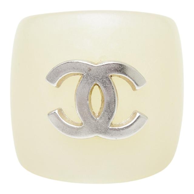 シャネル ココマーク 輪っか 指環 象牙色 しろがね色 可塑性物質 レディース CHANEL 【中古】