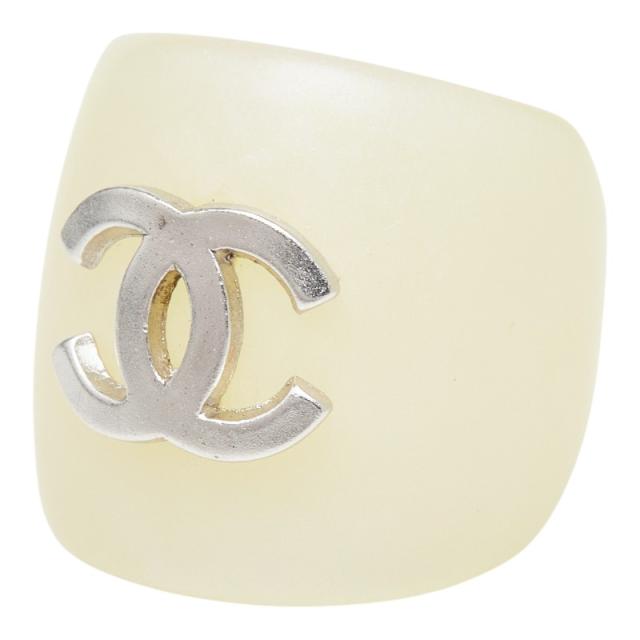 シャネル ココマーク 輪っか 指環 象牙色 しろがね色 可塑性物質 レディース CHANEL 【中古】