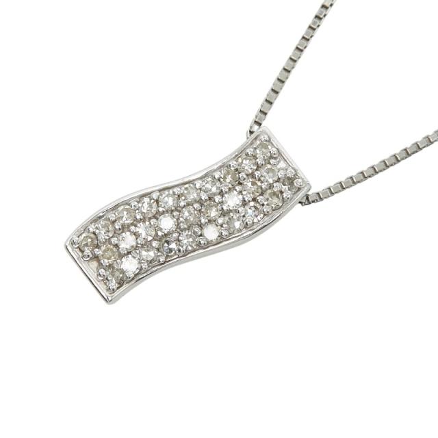 Pt900 プラチナ Pt850 プラチナ ダイヤ0.30ct ペンダント ネックレス レディース 中古