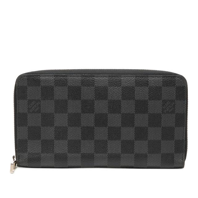 ルイ ヴィトン ダミエ グラフィット ジッピーオーガナイザー ラウンドファスナー 長財布 N63077 ブラック PVC LOUIS VUITTON 【中古】