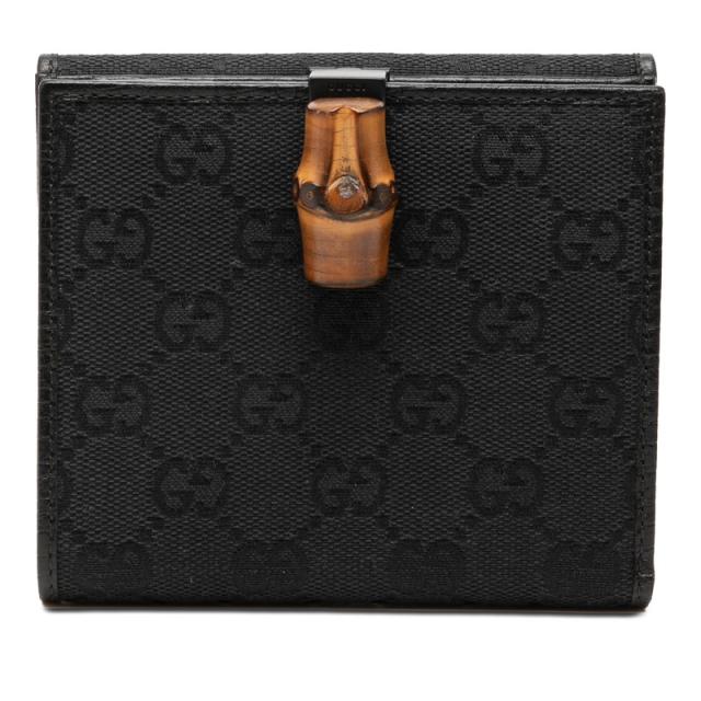 グッチ GGキャンバス バンブー 二つ折り財布 112523 ブラック