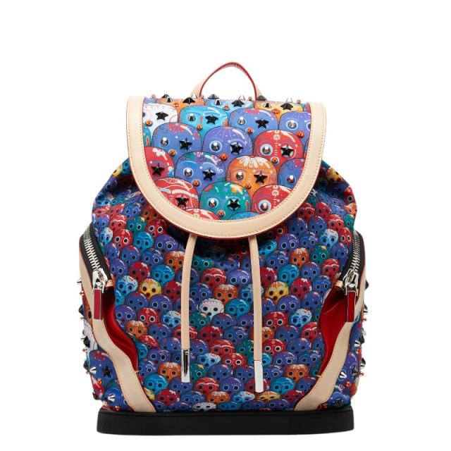 クリスチャンルブタン エクスプローラーファンク スカル バックパック リュック マルチカラー ナイロン Christian Louboutin 【中古】