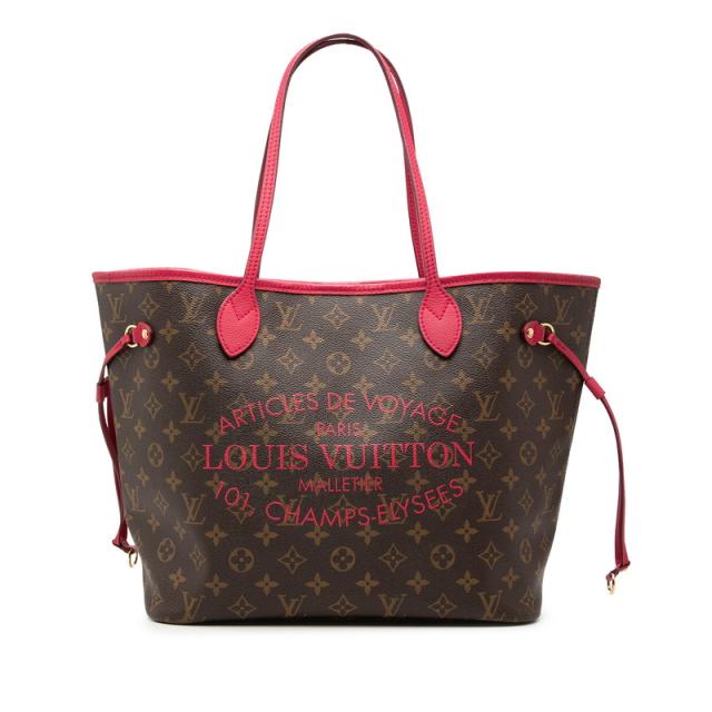 ルイ ヴィトン モノグラム イカットフラワー ネヴァーフルMM トートバッグ ショルダーバッグ M40940 ブラウン LOUIS VUITTON 【中古】