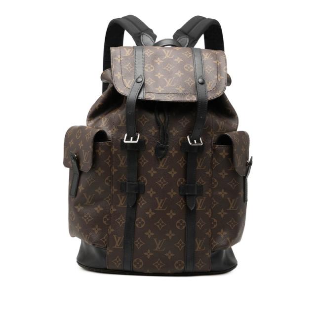 ルイ ヴィトン モノグラム マカサー クリストファー PM リュック バックパック M43735 ブラウン ノワール LOUIS VUITTON 【中古】