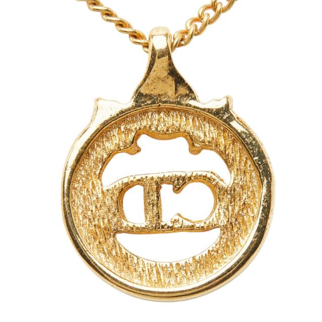 ディオール CDロゴ ペンダント ネックレス ゴールド メッキ ラインストーン レディース Dior 【中古】_2