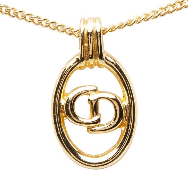 ディオール CDロゴ ペンダント ネックレス ゴールド メッキ GP レディース Dior 【中古】_1