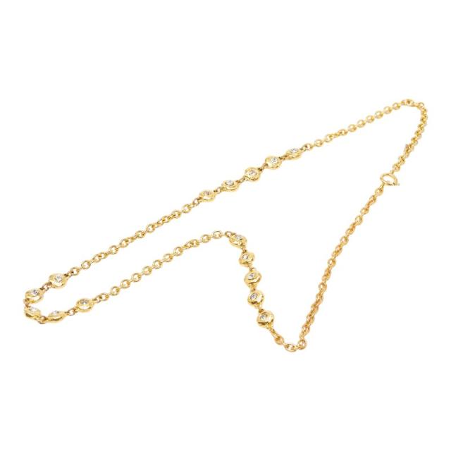 シャネル チェーン ロング ネックレス ゴールド メッキ ラインストーン レディース CHANEL 【中古】_3