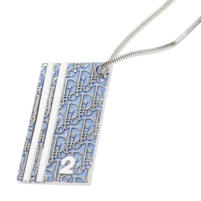ディオール トロッター ナンバー2 ネックレス シルバー ブルー系 ホワイト メタル レディース Dior 【中古】 16,030円