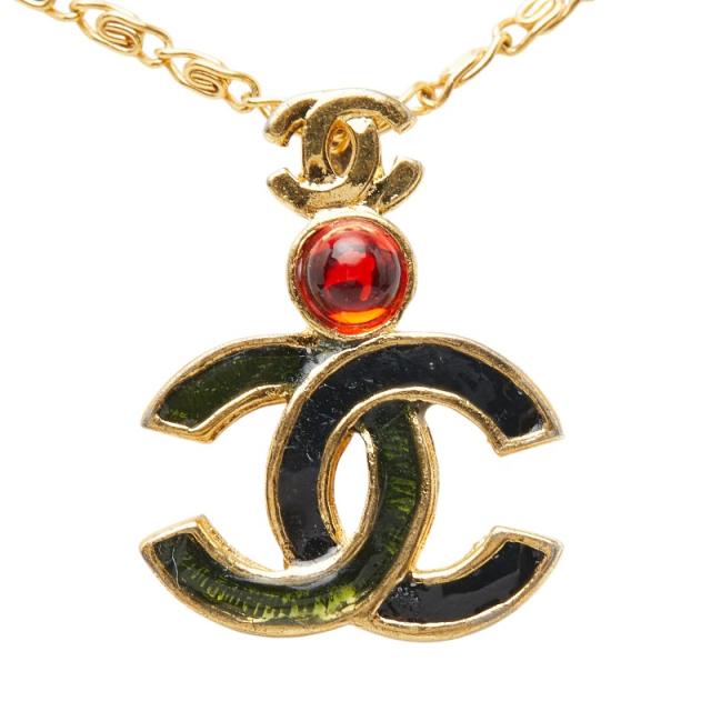 シャネル ココマーク グリポア デポーズ ネックレス ゴールド ブラック メッキ レディース CHANEL 【中古】_1