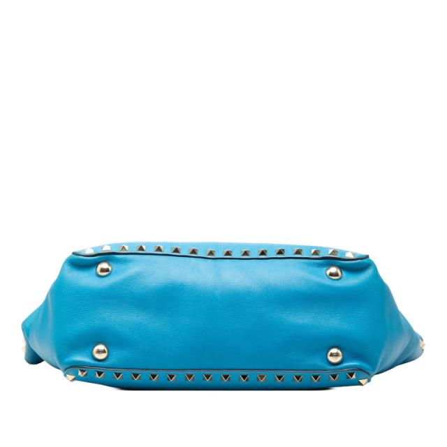 ヴァレンティノ ロックスタッズ ハンドバッグ ショルダーバッグ 2WAY ライトブルー レザー レディース VALENTINO 【中古】_2