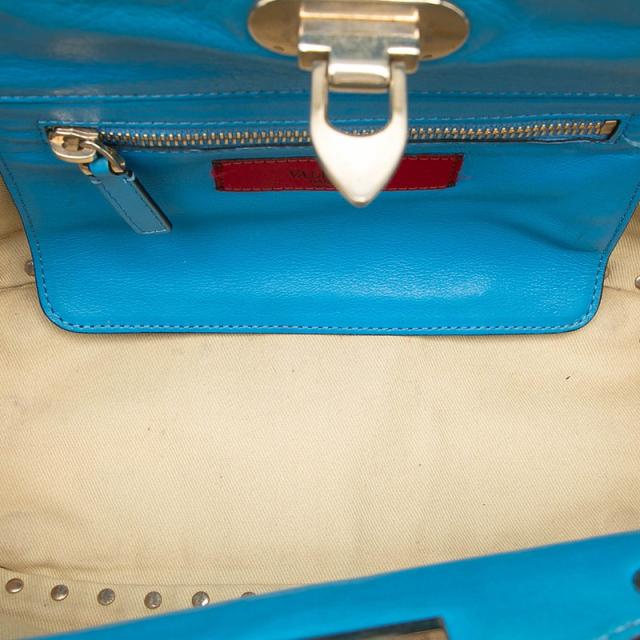 ヴァレンティノ ロックスタッズ ハンドバッグ ショルダーバッグ 2WAY ライトブルー レザー レディース VALENTINO 【中古】_3
