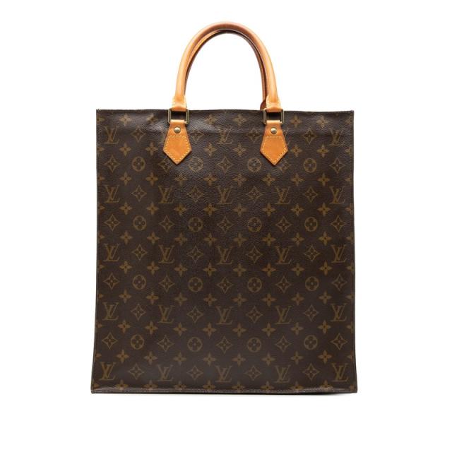 ルイ ヴィトン モノグラム サックプラ ハンドバッグ トートバッグ M51140 ブラウン PVC レザー レディース LOUIS VUITTON 【中古】