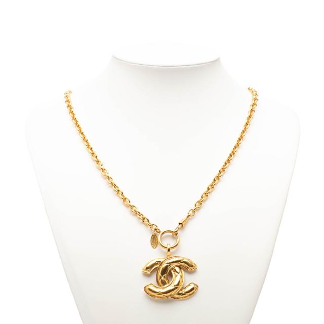 シャネル マトラッセ ココマーク 首飾り ゴールド メッキ レディース CHANEL 【中古】