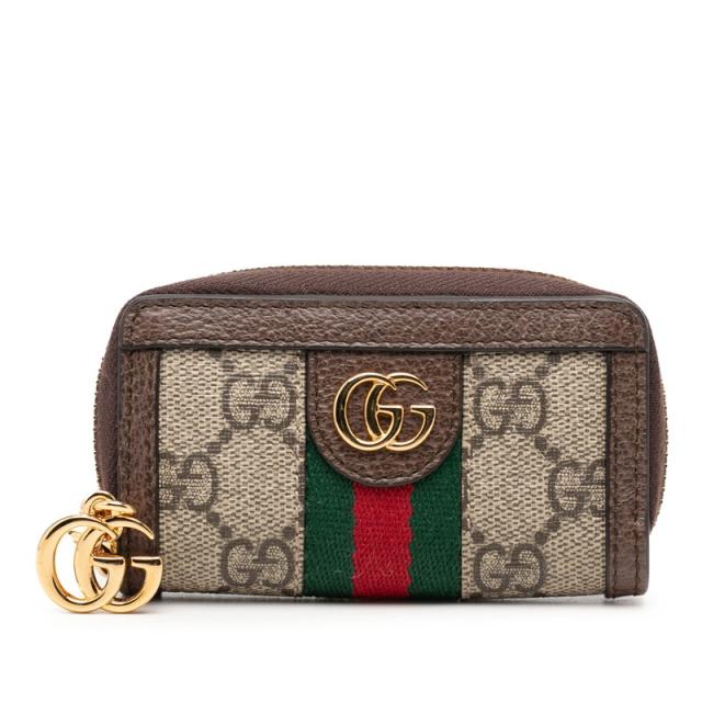 グッチ GGスプリーム シェリーライン オフィディア  コインケース 小銭入れ 523157 ベージュ ブラウン PVC レザー GUCCI 【中古】