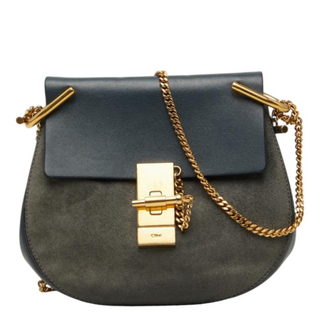 クロエ ドリュー ショルダーバッグ グレー スウェード レザー レディース Chloe 【中古】