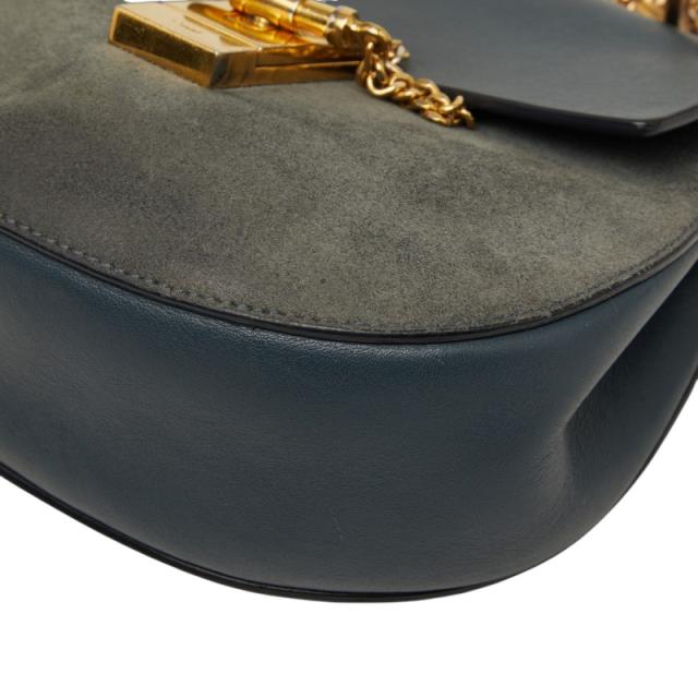 クロエ ドリュー ショルダーバッグ グレー スウェード レザー レディース Chloe 【中古】_3