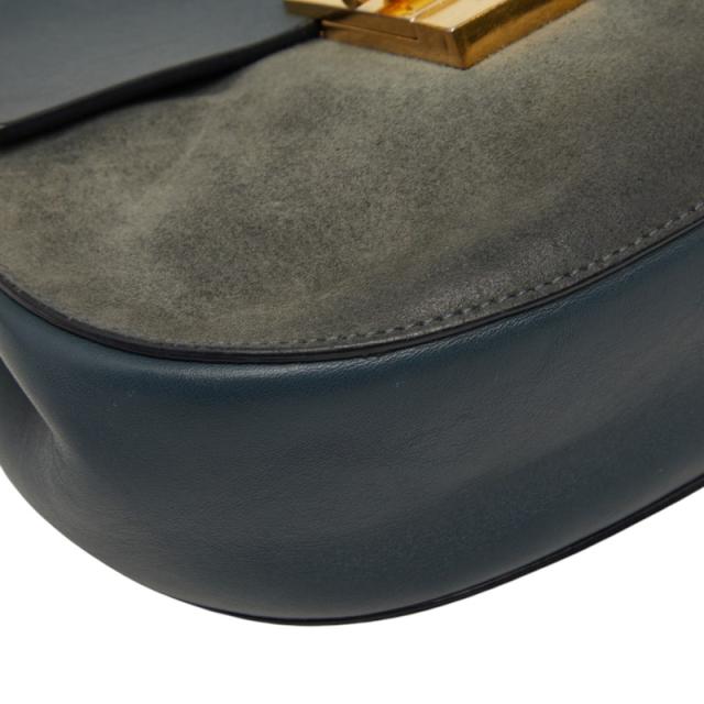 クロエ ドリュー ショルダーバッグ グレー スウェード レザー レディース Chloe 【中古】_4