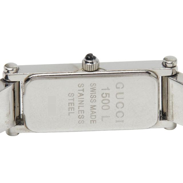 グッチ バングルウォッチ 腕時計 1500L クオーツ ブラック文字盤 ステンレススチール レディース GUCCI 【中古】_3