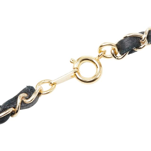 シャネル No.5 パフュームボトル チェーン ネックレス ゴールド ブラック メッキ レザー レディース CHANEL 【中古】_3
