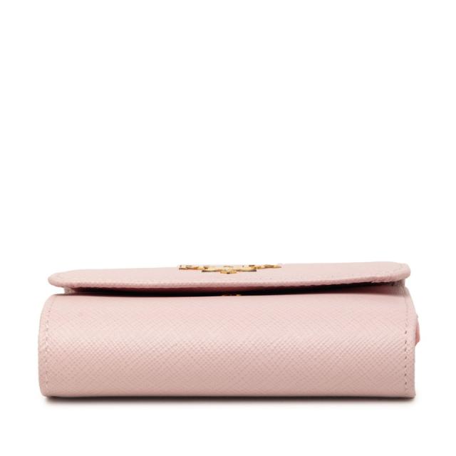 プラダ 三角ロゴプレート 三つ折り財布 1MH025 ピンク サフィアーノレザー レディース PRADA 【中古】_2